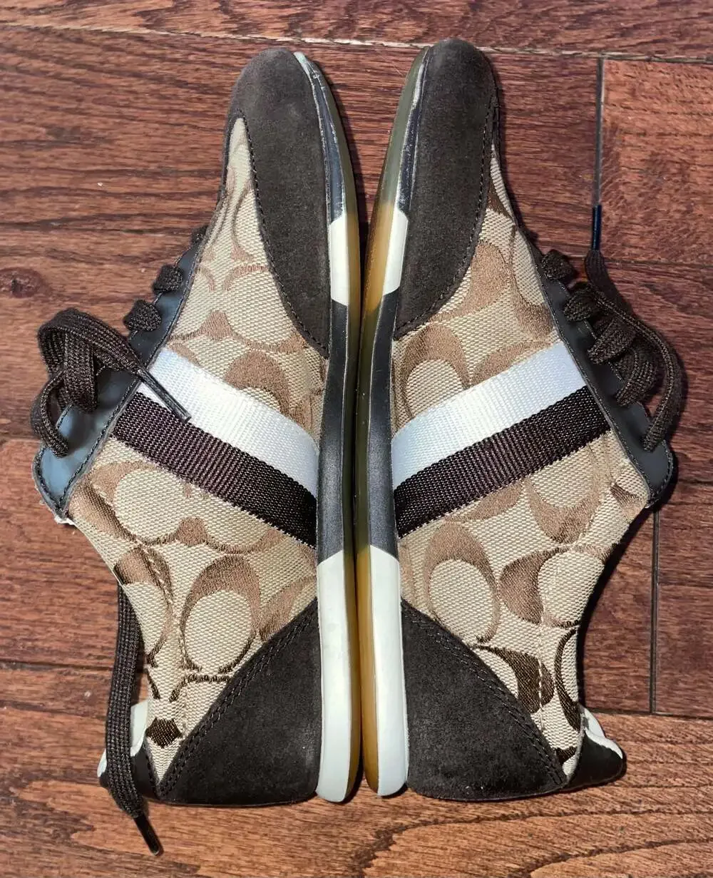 COACH Joss Signature C Y2K Retro Low Profile Sneakers Brown Size 5